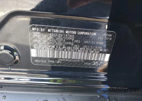 2018 Mitsubishi Outlander Sport 2.0 Le z USA, uszkodzony, nr VIN JA4AP3AU3JU008178